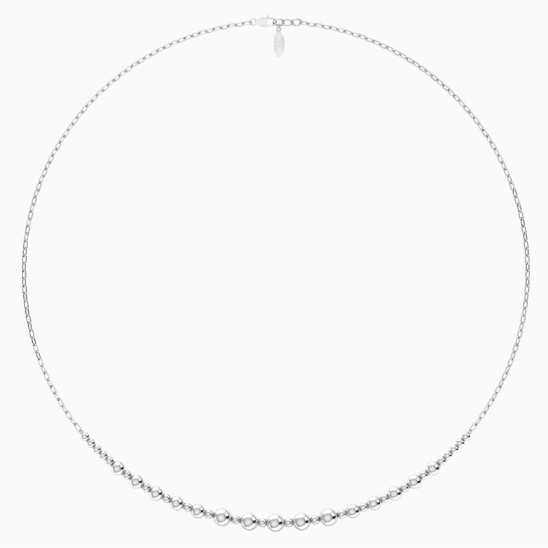 Waves by L'azurde Graduating Beads Necklace in Silver - Image 3